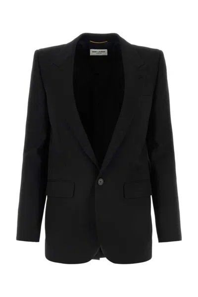 Saint Laurent Jackets And Vests In Black