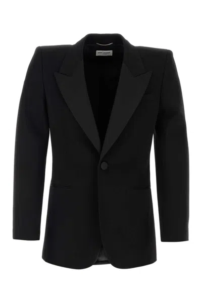 Saint Laurent Tuxedo Blazer In Black