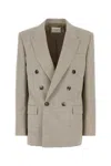 Saint Laurent Cappuccino Wool Blazer In Neutral