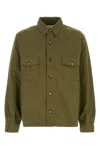 Saint Laurent Green Jacket With Pockets On The Front In Cotton Man In Green