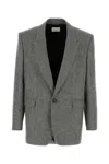Saint Laurent Embroidered Wool Blazer In Multi