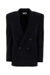 Saint Laurent Show Version Double-breasted Lapel Jacket In Stripped