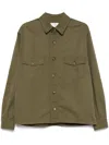 Saint Laurent Cotton Shirt Jacket In Authentic Kaki