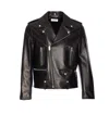 Saint Laurent Black Biker Jacket With Zipped Pockets In Smooth Leather Man In Black