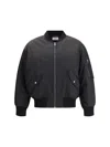 Saint Laurent Bomber Jacket In Water-repellent Nylon Serge In Black