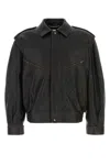 Saint Laurent Brown Jacket With Lived Effect And Front Welt Pockets In Leather Man In Black