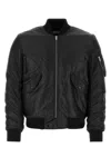 Saint Laurent Black Nylon Bomber Jacket In Black