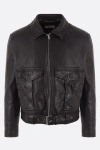 Saint Laurent Balloon Bomber Jacket In Lambskin Leather In Black
