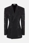 Saint Laurent Satin-trimmed Guipure Lace Tuxedo Jacket In Black
