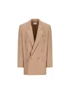 Saint Laurent Double-breasted Blazer Blazer And Suits In Brown