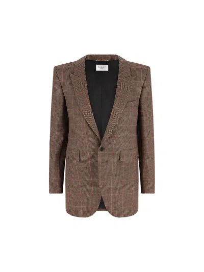 Saint Laurent Jackets In Brown