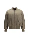 Saint Laurent Serge Bomber Jacket Puffer Jackets Green In Gray