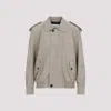 Saint Laurent Relaxed Fit Suede Calf Leather Jacket In Gray