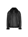 Saint Laurent Leather Pilot Jacket In Black