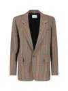 Saint Laurent Tailored Blazer Flap Pockets In Brown