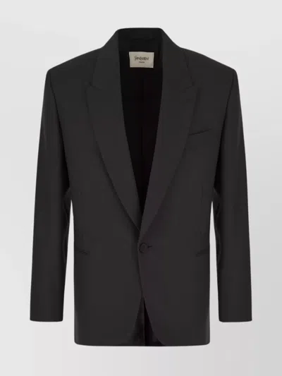 Saint Laurent Jackets With Notch Lapel And Back Vent In Black