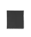 Saint Laurent Jacquard Logo Motif Frayed Scarf In Black