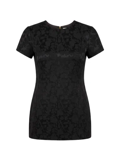 Saint Laurent Jacquard Mini Dress In Black
