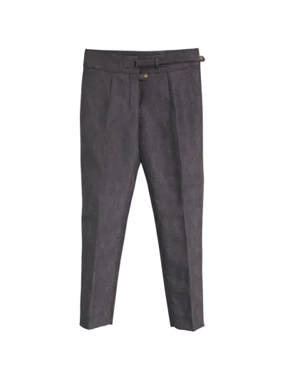 Pre-owned Saint Laurent Jacquard Print Trousers In Gray