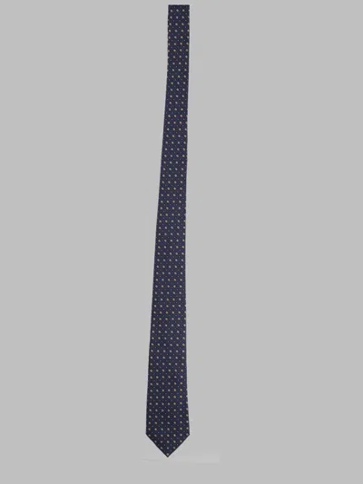 Saint Laurent Jacquard Silk Tie In Blue