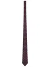 Saint Laurent Silk Jacquard Medallion Tie In Purple