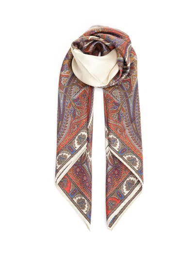 Saint Laurent Jacquard Square Scarf Scarves And Foulards Multicolor