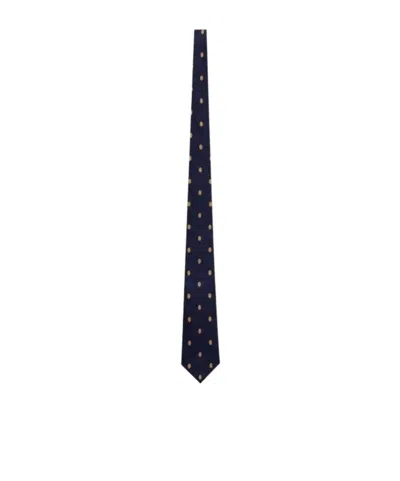 Saint Laurent Jacquard Wide Tie In Transparent