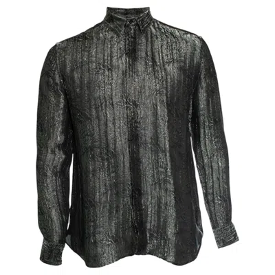 Pre-owned Saint Laurent , Jacquard Woven Floral Shirt 2018 In Black