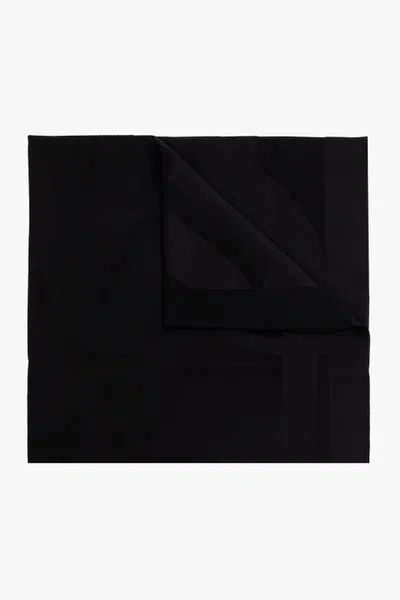 Saint Laurent Jacquard Logo Scarf In Green