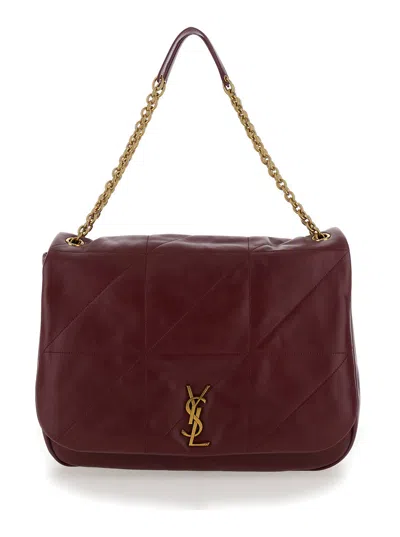 Saint Laurent 'jamie 4.3'  Bordeaux Shoulder Bag With Quilted Stitchings In Leather Woman In Multicolor
