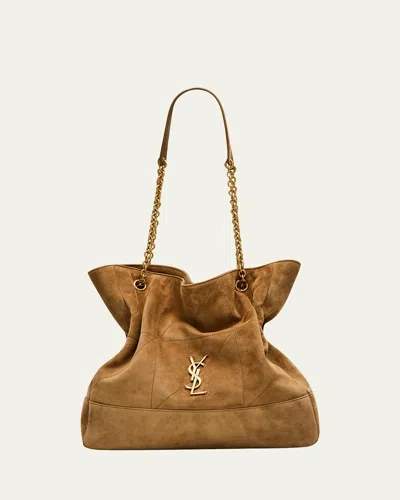 Saint Laurent Jamie 4.3 Drawstring Suede Shoulder Bag In Golden Leaf
