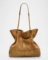 Saint Laurent Jamie 4.3 Drawstring Suede Shoulder Bag In Golden Leaf
