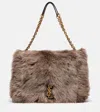 Saint Laurent Jamie 4.3 Large Shearling Shoulder Bag In Gray