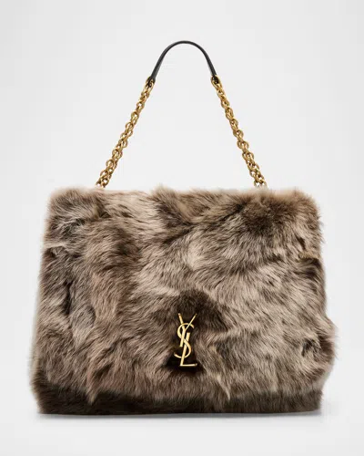 SAINT LAURENT JAMIE 4.3 LARGE YSL SHEARLING SHOULDER BAG