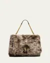 Saint Laurent Jamie 4.3 Large Ysl Shearling Shoulder Bag In Brown