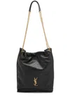 Saint Laurent Women Jamie 4.3 Leather Drawstring Bucket Bag In Black