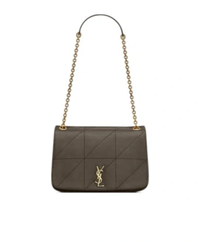 Saint Laurent Jamie 4.3 Logo Plaque Shoulder Bag In Brown