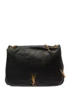 Saint Laurent 'jamie 4.3' Maxi Black Shoulder Bag With Cassandre Detail In Quilted Leather Woman In Black