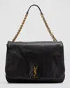 Saint Laurent Jamie 4.3 Maxi Ysl Shoulder Bag In Smooth Leather In Black