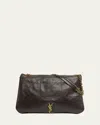 Saint Laurent Jamie 4.3 Maxi Ysl Shoulder Bag In Smooth Leather In Dark Sweet Chocolate