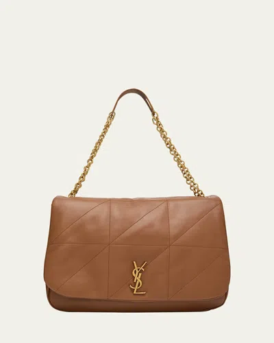 Saint Laurent Jamie 4.3 Maxi Ysl Shoulder Bag In Smooth Leather In Brown