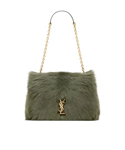Saint Laurent Jamie 4.3 Medium In Shearling In Green