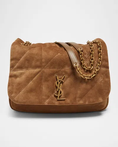 Saint Laurent Jamie 4.3 Medium Quilted Suede Shoulder Bag In Golden Leaf