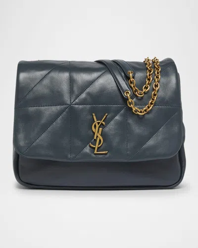 Saint Laurent Jamie 4.3 Medium Ysl Crossbody Bag In Calfskin In Dark Ottanio