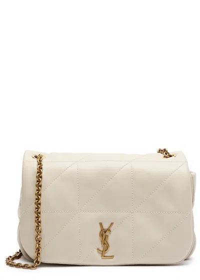 Saint Laurent Jamie 4.3 Mini Leather Shoulder Bag In White