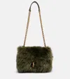 Saint Laurent Jamie 4.3 Mini Shearling Shoulder Bag In Green
