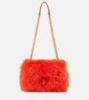 Saint Laurent Jamie 4.3 Mini Shearling Shoulder Bag In Orange