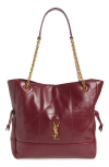 Saint Laurent Grape Nappa Leather Jamie 4.3 Bucket Bag In Burgundy