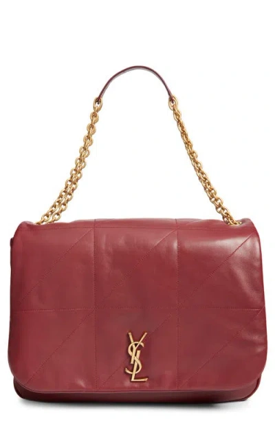 Saint Laurent Jamie 4.3 Patchwork Leather Tote In Burgundy