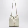 Saint Laurent Ivory Leather Pochon Shoulder Bag